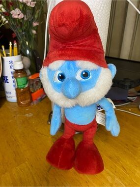 The Smurfs Papa Smurf Plush 11” tall 2011 Large Stuffed Animal Toy Cartoon